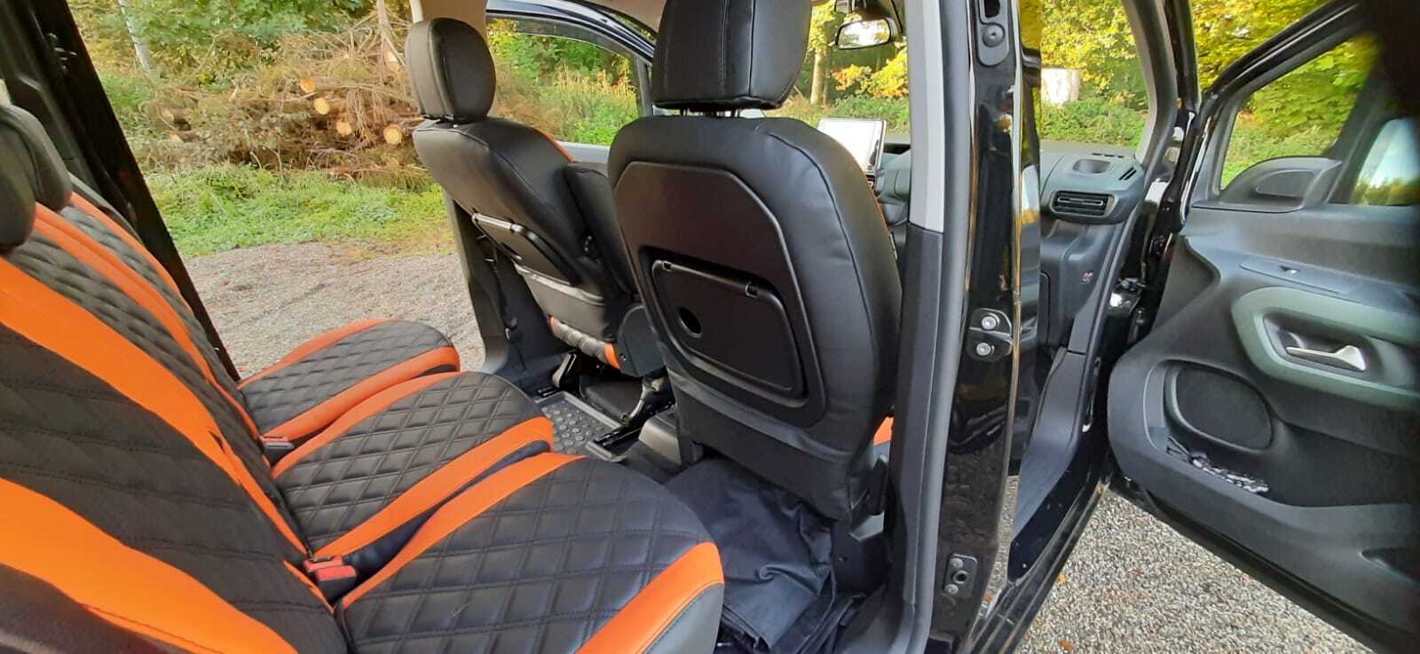Citroen Berlingo Ruecksitze Rautensteppung Kunstleder