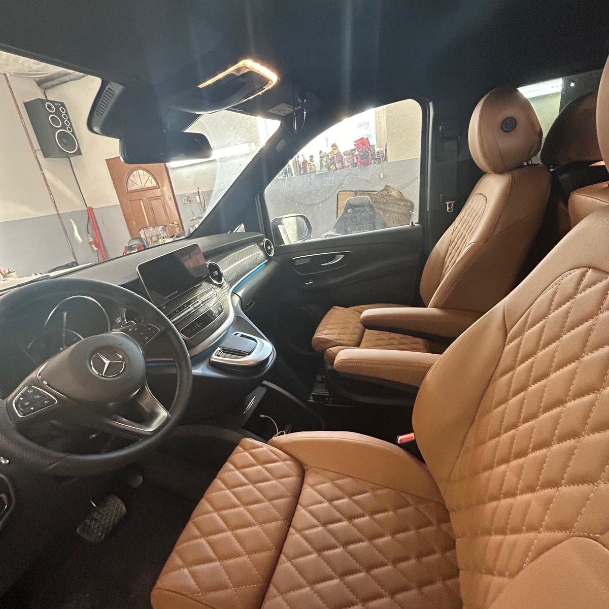 Mercedes V Klasse Fahrer Beifahrersitz Kunstleder D23 Braun