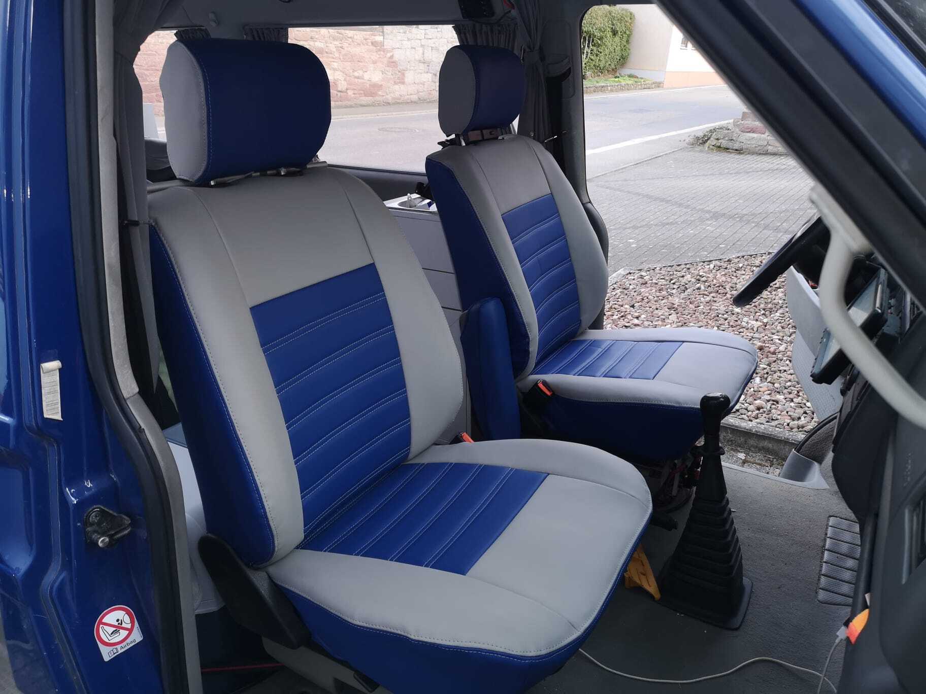 Vw T4 Sitzbezuege Kunstleder Blau Grau