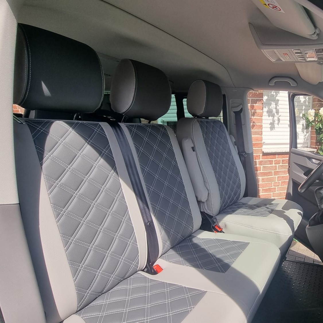 Vw T6 1 Sitzreihe Mass Sitzbezuege Grau