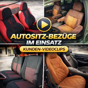 Kunden-Videoclips: Maßgefertigte Sitzbezüge im echten Fahrzeugeinsatz