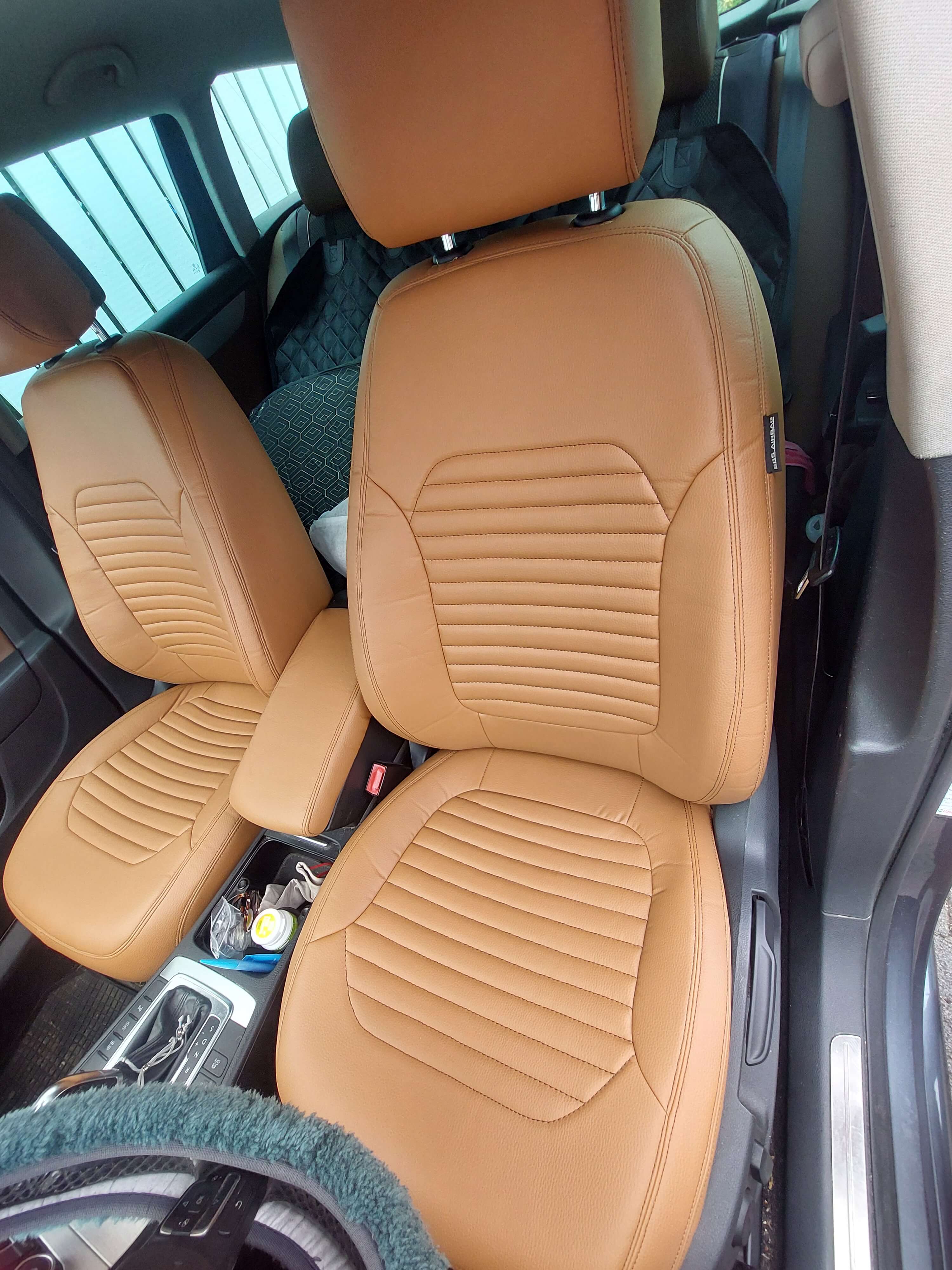 Vw Passat B7 Autositzbezuege Lederlook Cognacbraun Innenraum