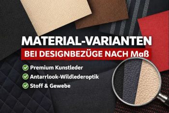 Materialvarianten bei Designbezüge nach Maß – Ratgeber & Auswahlhilfe