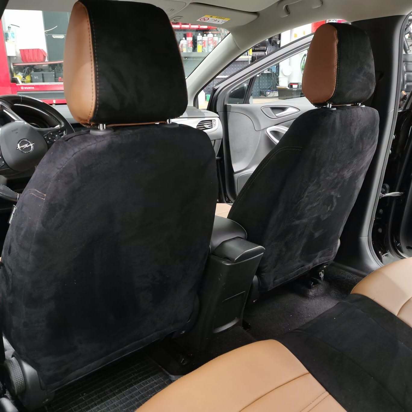 Autositzbezuege Nach Mass Opel Astra K Innenraum Cognac Schwarz
