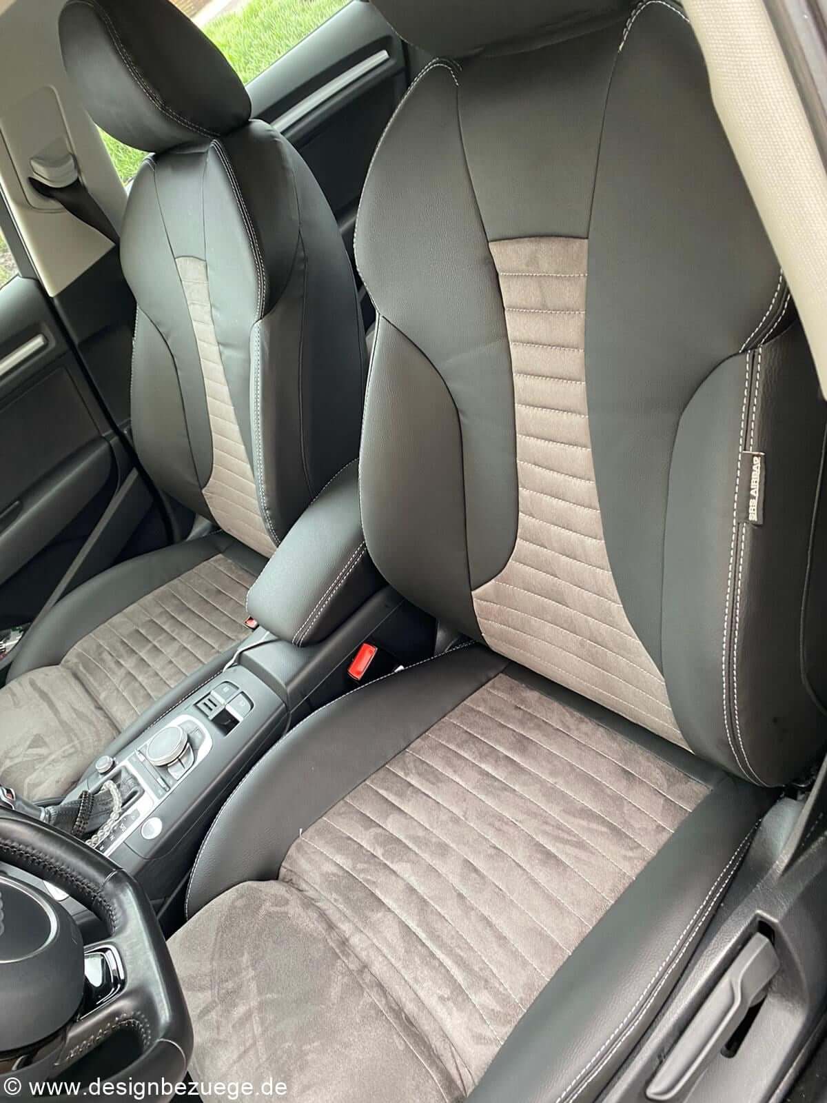 Audi A3 8v Sitzbezuege Schwarz Grau Linienstruktur