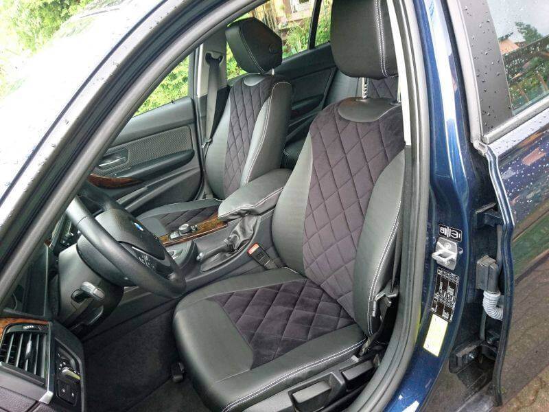 Bmw F31 Sitzbezuege Vorne Schwarz Steppung