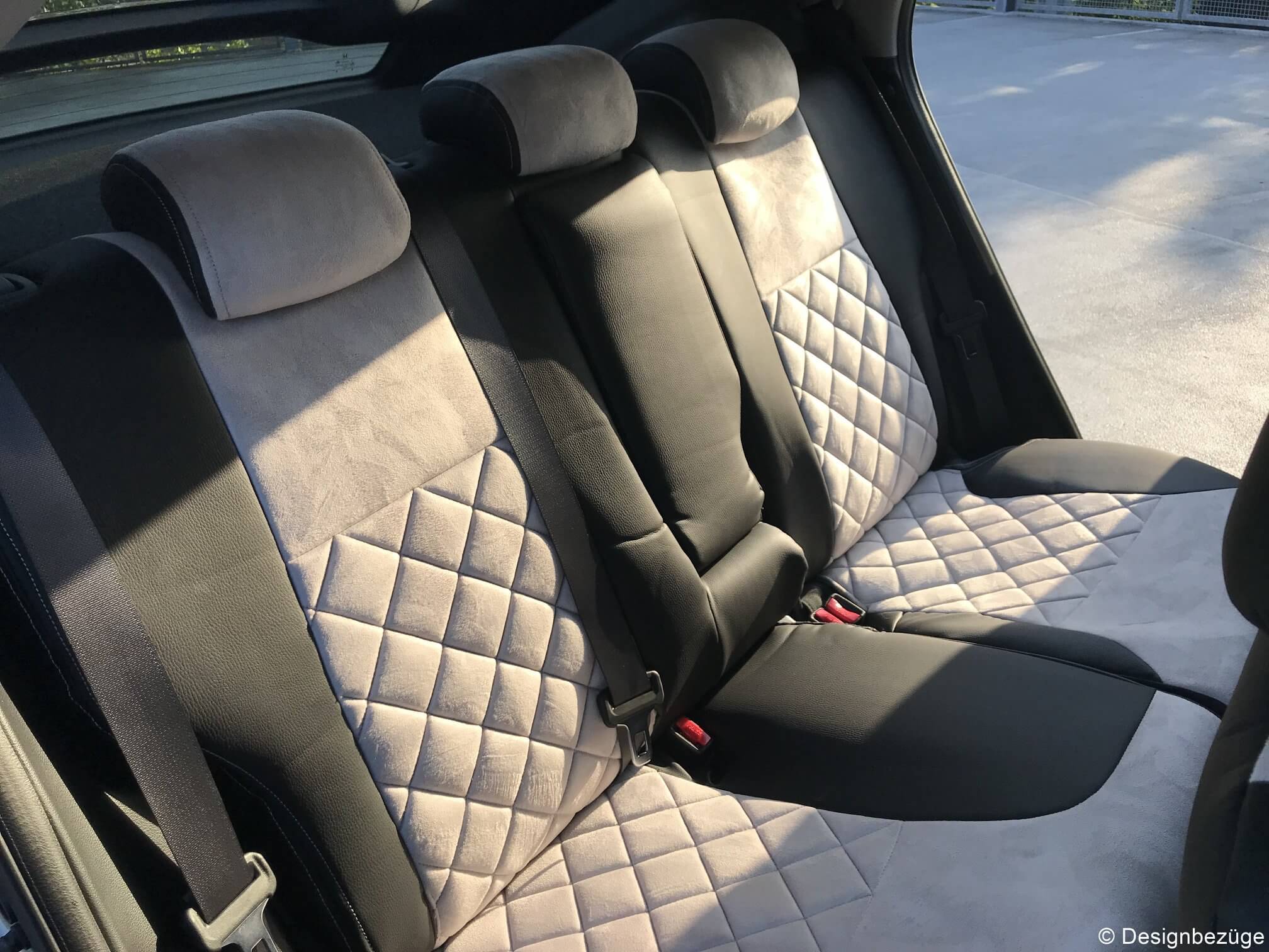 Honda Civic Sitzbezuege Hinten Grau Schwarz Steppung Rueckbank