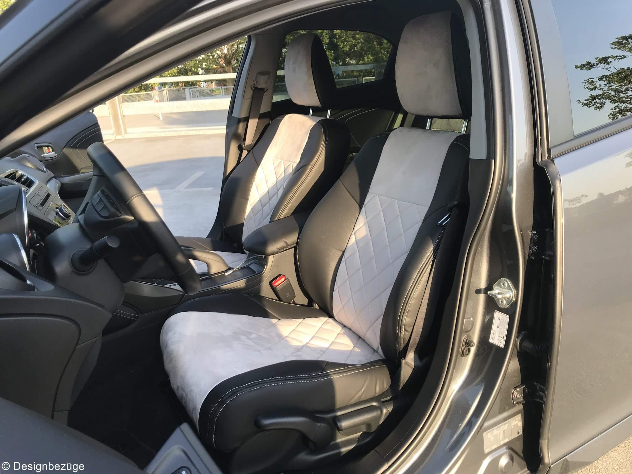 Honda Civic Sitzbezuege Vorne Grau Schwarz Steppung