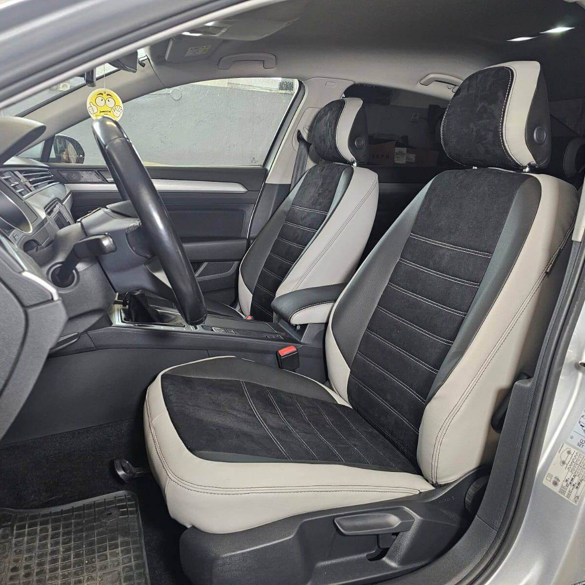 Vw Passat B8 Sitzbezuege Schwarz Hellgrau Alcantara Optik Vordersitze