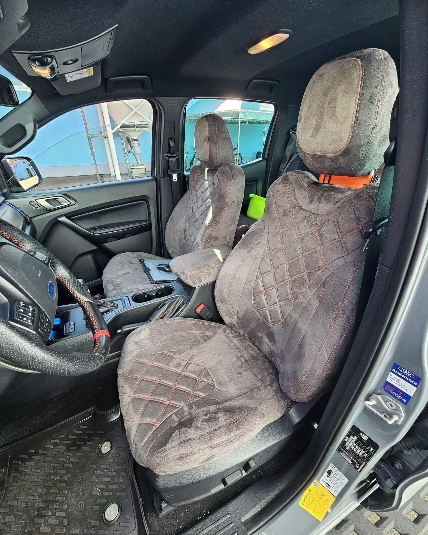 Antarrlook Sitzbezuege Ford Ranger Raptor Grau Innenraum Vordersitze