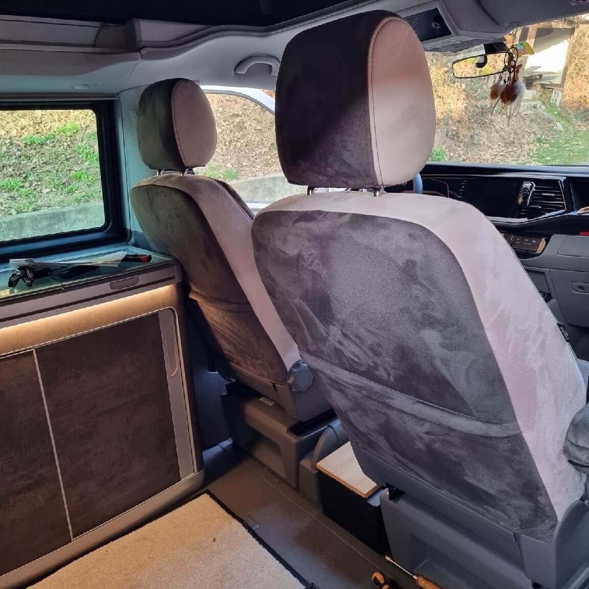 Antarrlook Sitzbezuege Vw T6 California Grau Beige Innenraum Camper