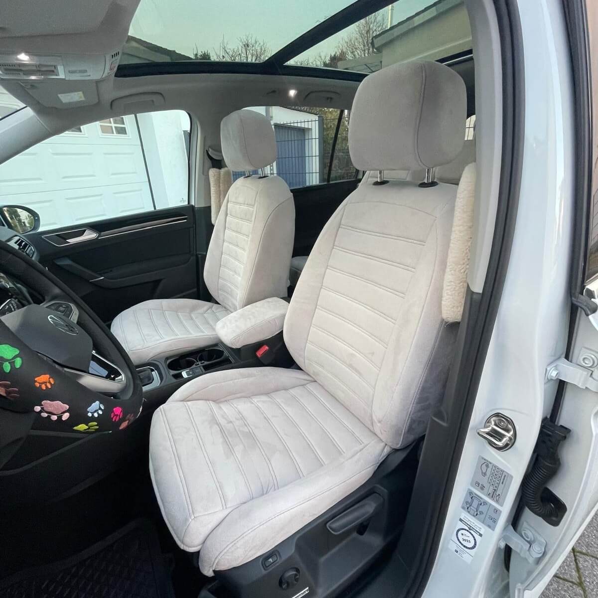 Antarrlook Sitzbezuege Vw Touran Beige Vordersitze Innenraum