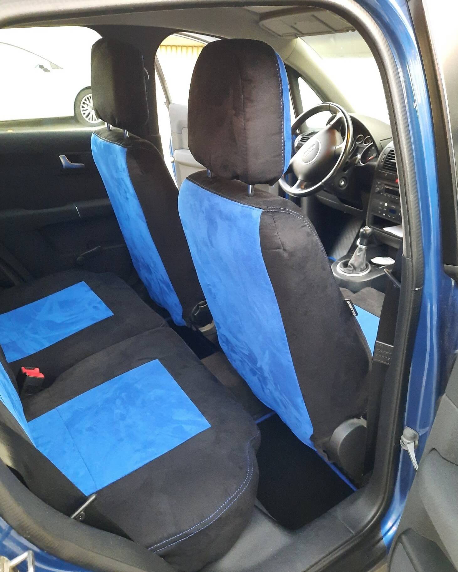 Audi A2 Sitzbezuege Schwarz Blau Hinten