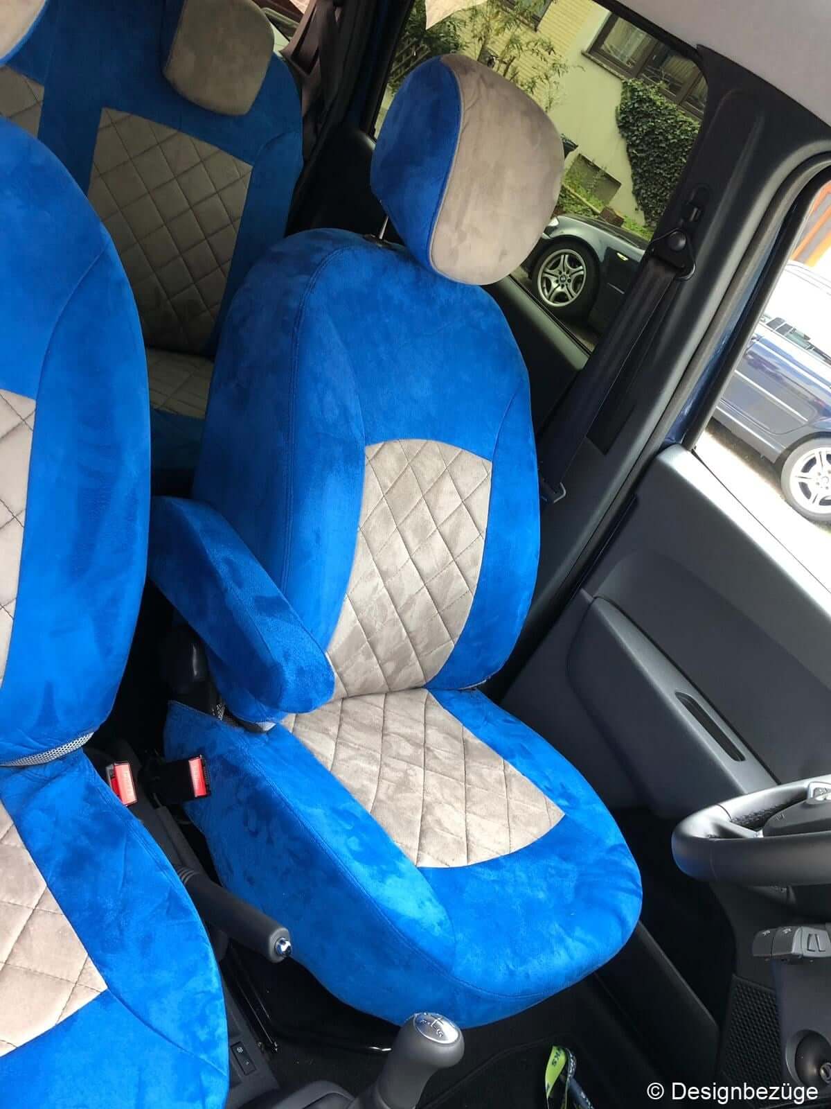 Dacia Lodgy Sitzbezuege Blau Hellgrau Fahrersitz