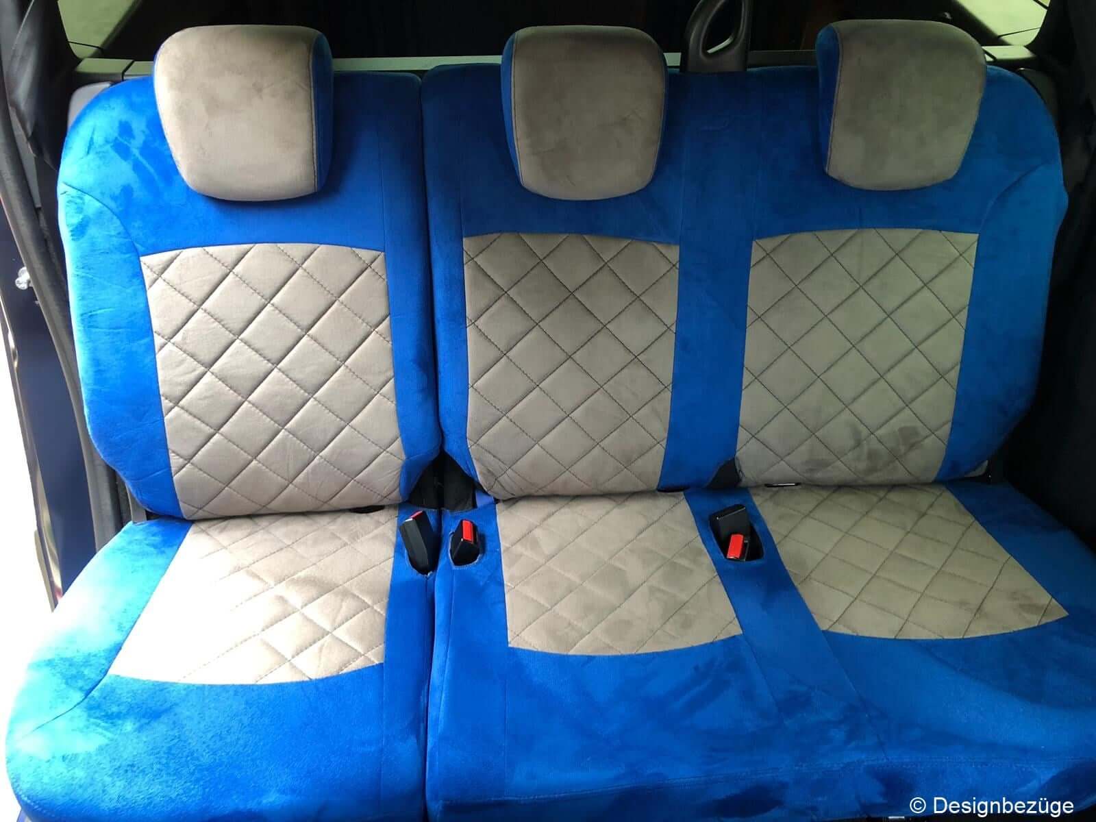 Dacia Lodgy Sitzbezuege Blau Hellgrau Rueckbank