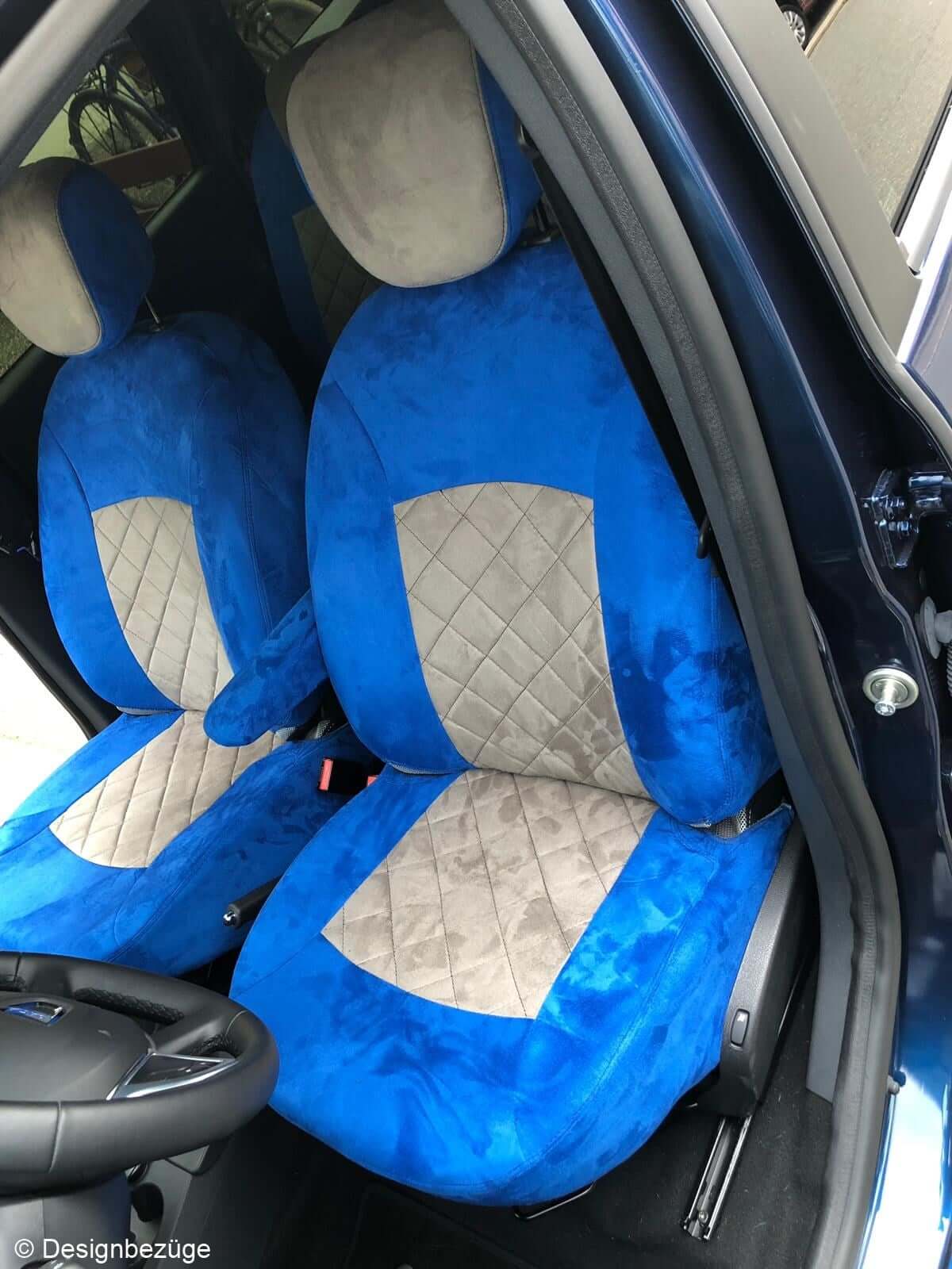 Dacia Lodgy Sitzbezuege Blau Hellgrau Vordersitze