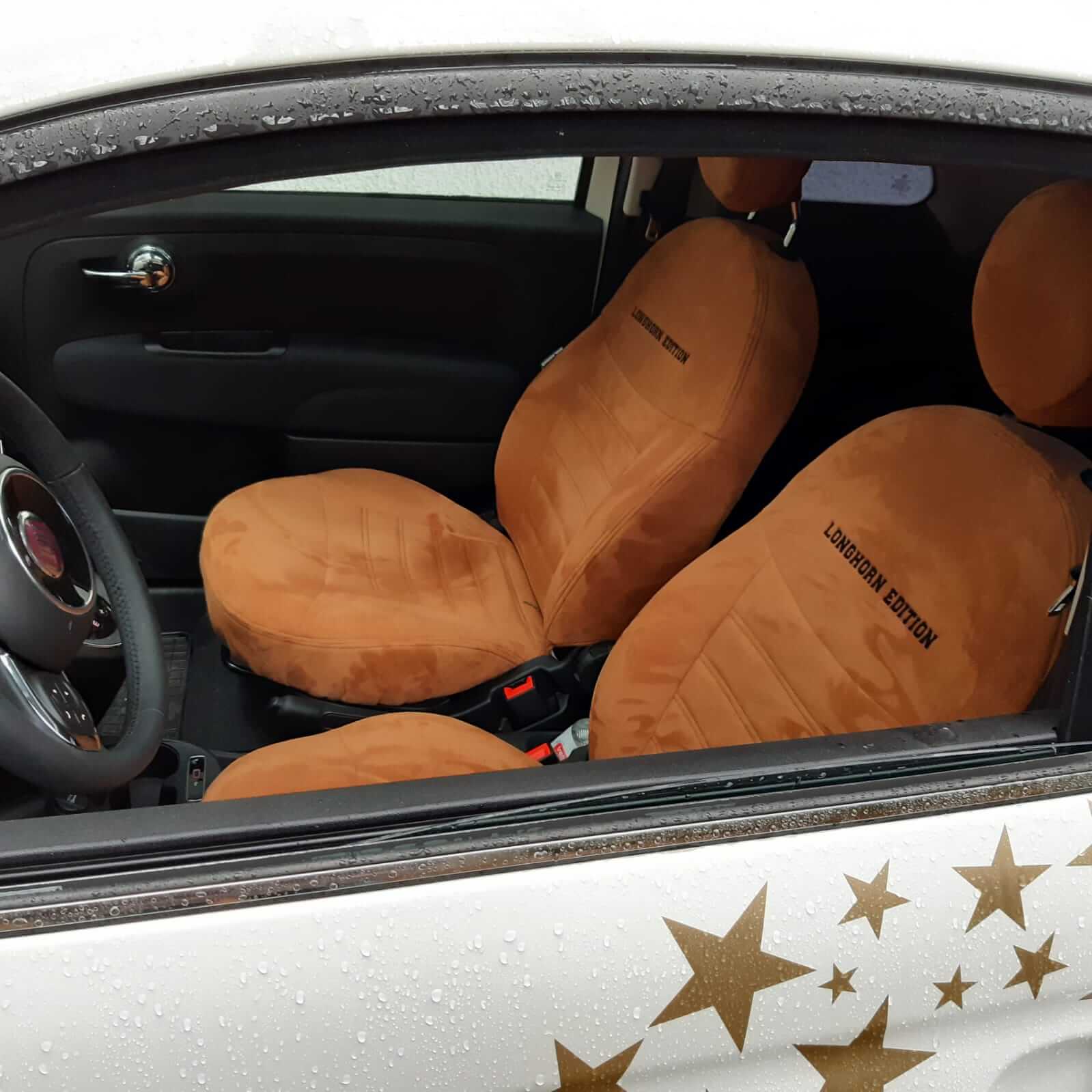 Fiat 500 Sitzbezuege Braun Longhorn Edition