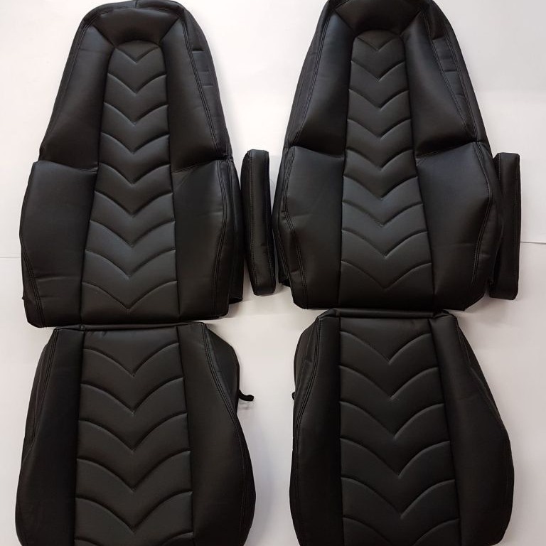Lkw Sitzbezuege Schwarz Kunstleder