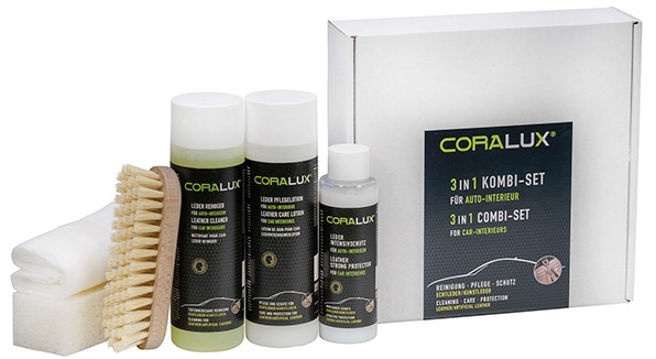 CORALUX 3 in 1 Kombi-Set für Autoleder & Kunstleder