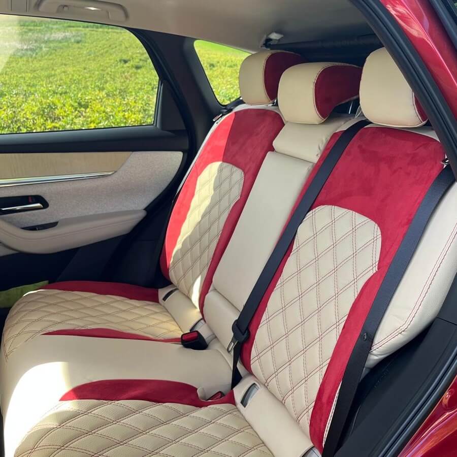 Mazda Cx60 Sitzbezuege Hinten Rot Beige Steppung Rueckbank