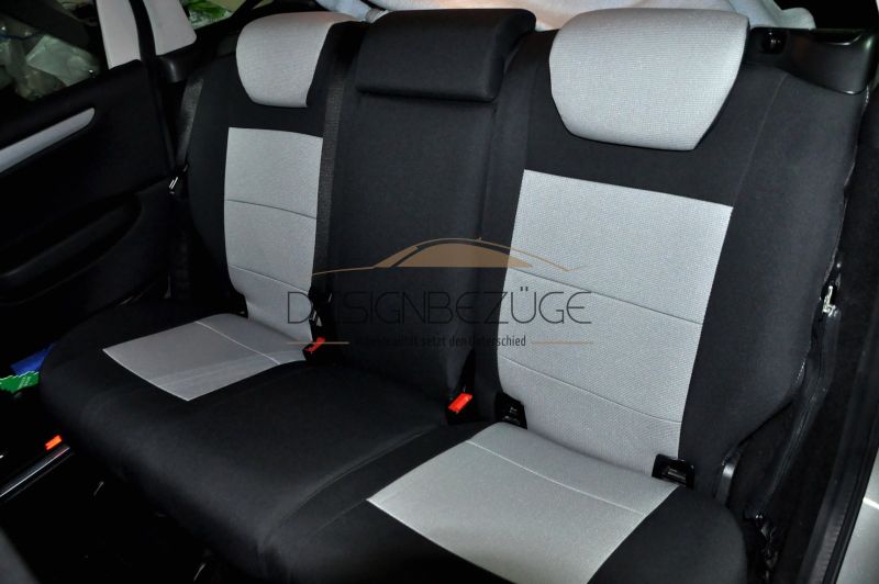 Mercedes B Klasse W246 Sitzbezuege Textil Schwarz Grau Rueckbank
