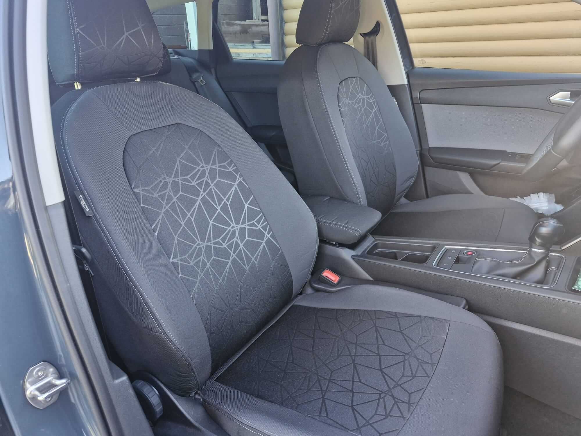 Seat Leon 4 Vordersitze Sitzbezuege Textil Schwarz Materialmuster 344