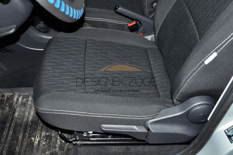 Skoda Citigo Sitzbezuege Textil Schwarz Detail Sitzflaeche