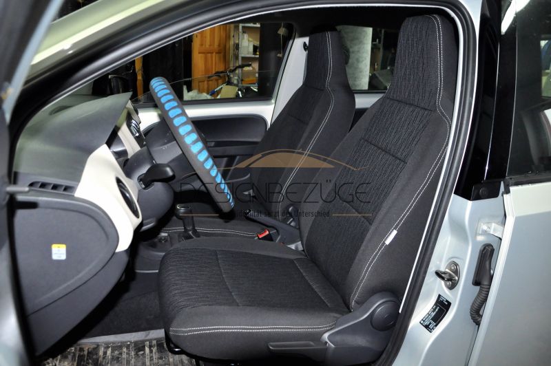 Skoda Citigo Sitzbezuege Textil Schwarz Vordersitze