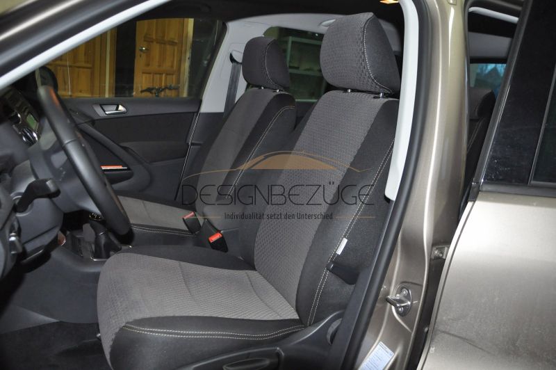 Vw Tiguan Sitzbezuege Textil Schwarz Grau Vordersitze