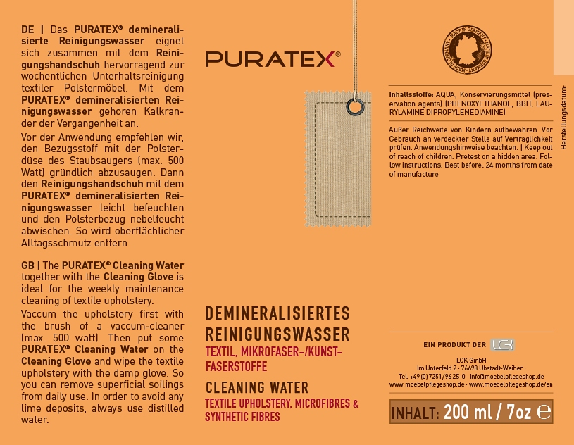 PURATEX demineralisiertes Reinigungswasser für Mikrofaser und Textilbezüge