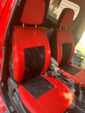Suzuki Jimny FJ Sitzbezüge nach Maß – Rot-Schwarz im Kundenprojekt