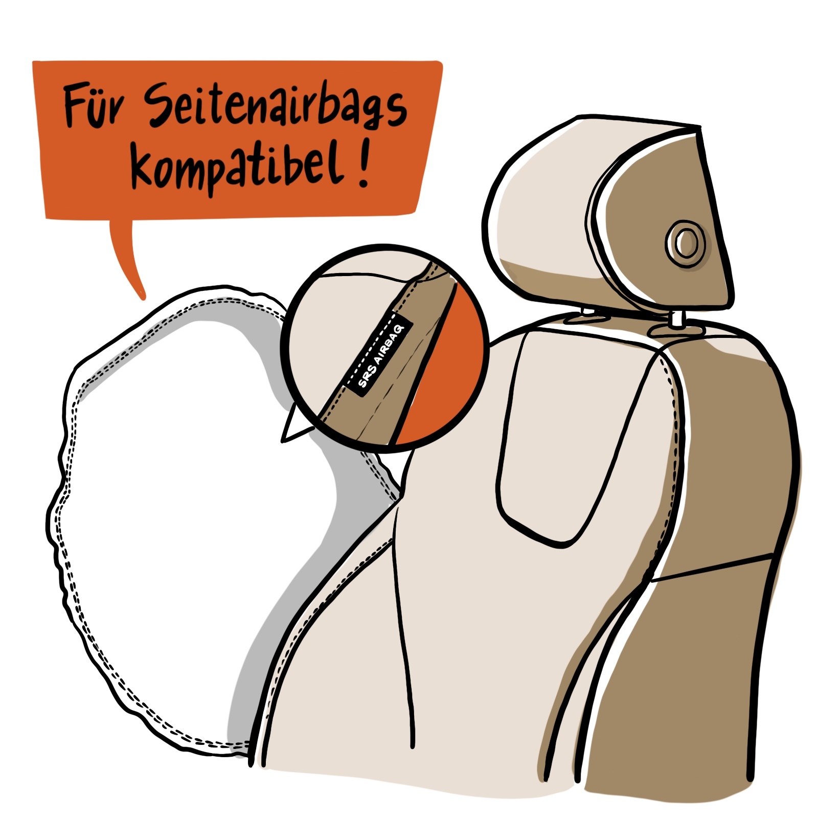 Maßgefertigte Autositzbezüge, zugelassen für Fahrzeuge mit Seitenairbag