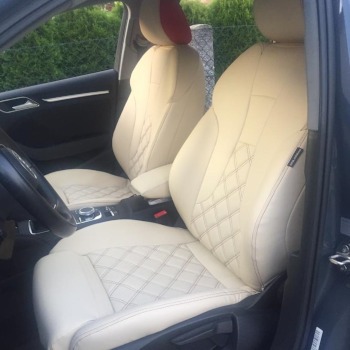 Audi A3 8V Sportback Sitzbezüge nach Maß aus Kunstleder D04 Hellbeige
