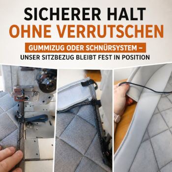 Sitzbezüge rutschfest befestigen – sicherer Halt durch Gummizug und Schnürsystem