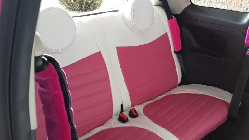 FIAT 500 Leder Sitze Pink Nach Mass 1
