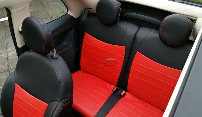 FIAT 500 Cabrio Rote Schonbezuge