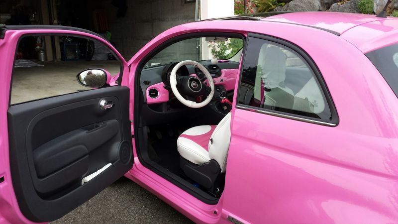FIAT 500 Pinke Autositzbezge Nach Mass 3