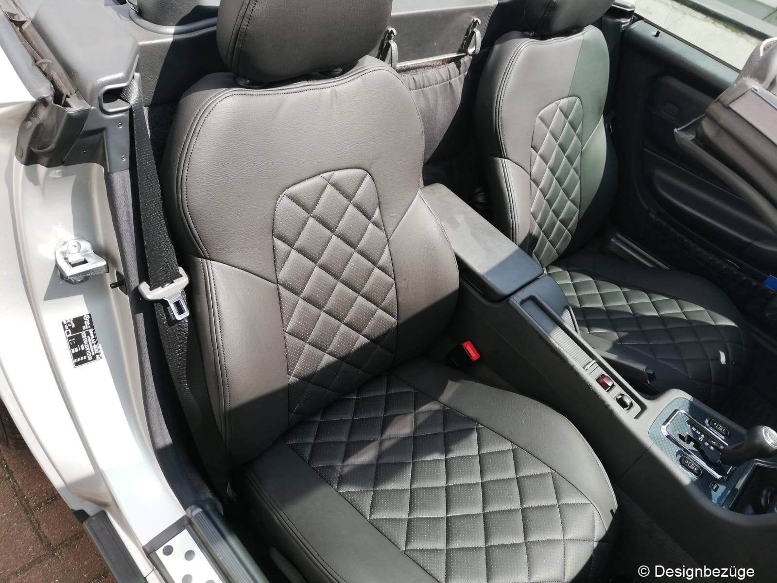 Mercedes Benz Slk Sitzbezuege Schwarz Rautensteppung