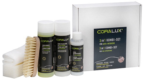 CORALUX 3 in 1 Kombi-Set für Autoleder & Kunstleder