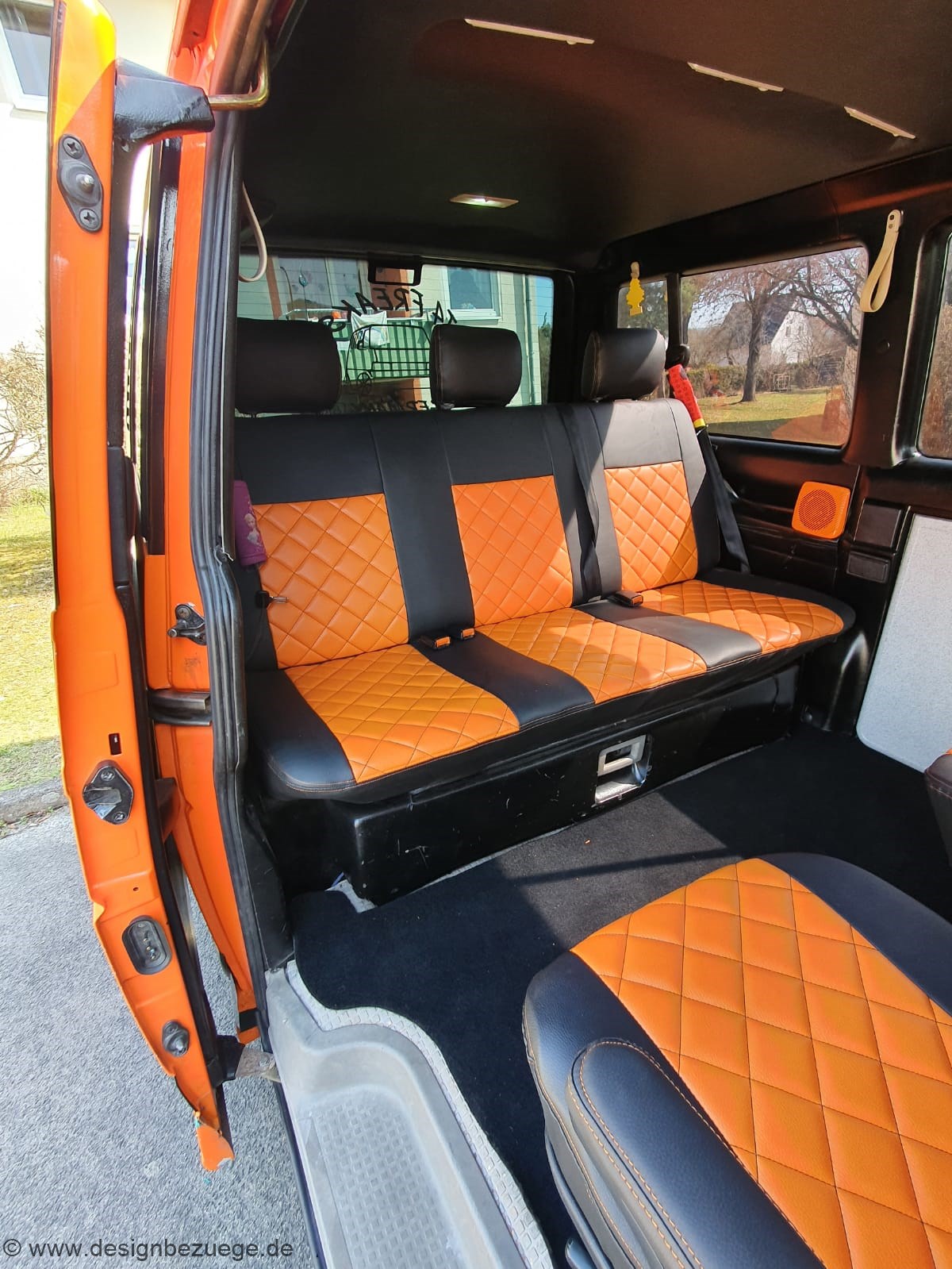 Vw T4 Rueckbank Sitzbezuege Nach Mass Orange